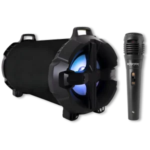 Bazuca Karaoke Monster + Micrófono 518BK Retro-iluminado RGB